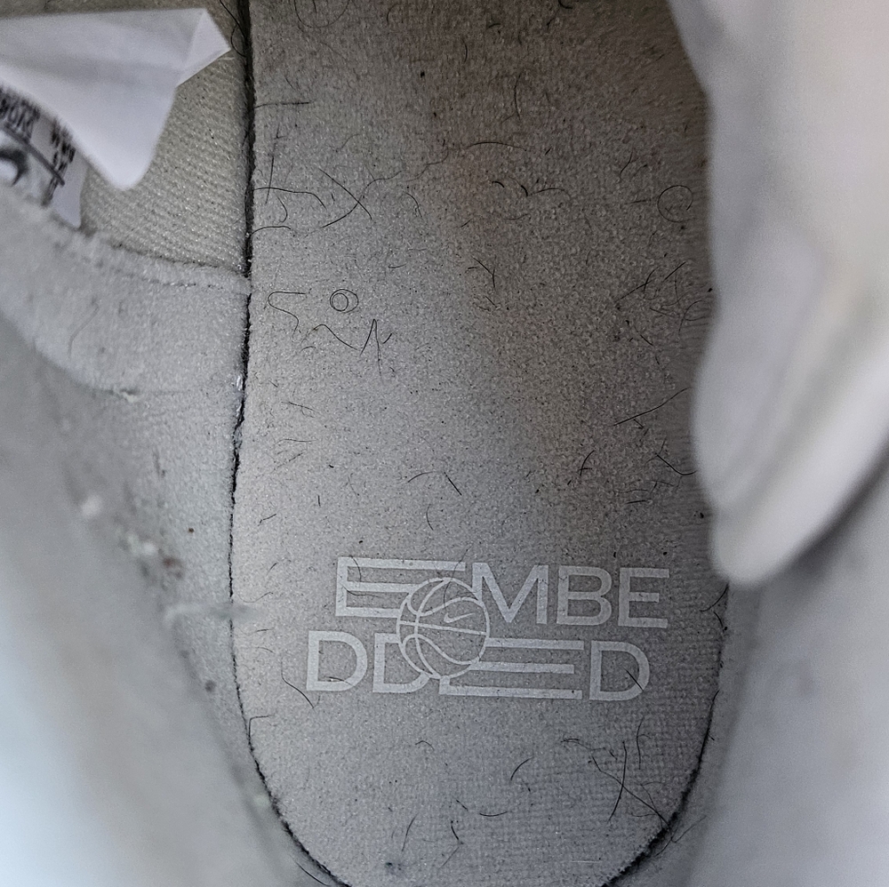 Nike Dunk Hi Retro Form Embeded White and Tan High-Top Sneakers - Picture 3 of 11